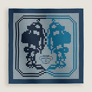 カレH 100 《ブリッド・ドゥ・ガラ・ピクセル》 - ブルー | Hermès